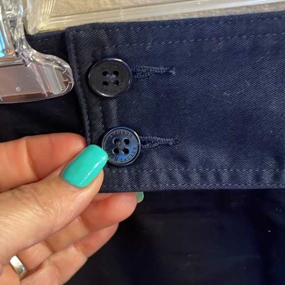 Lauren Ralph Lauren premium cotton pencil skirt navy front button zip closure 12 - Picture 8 of 9